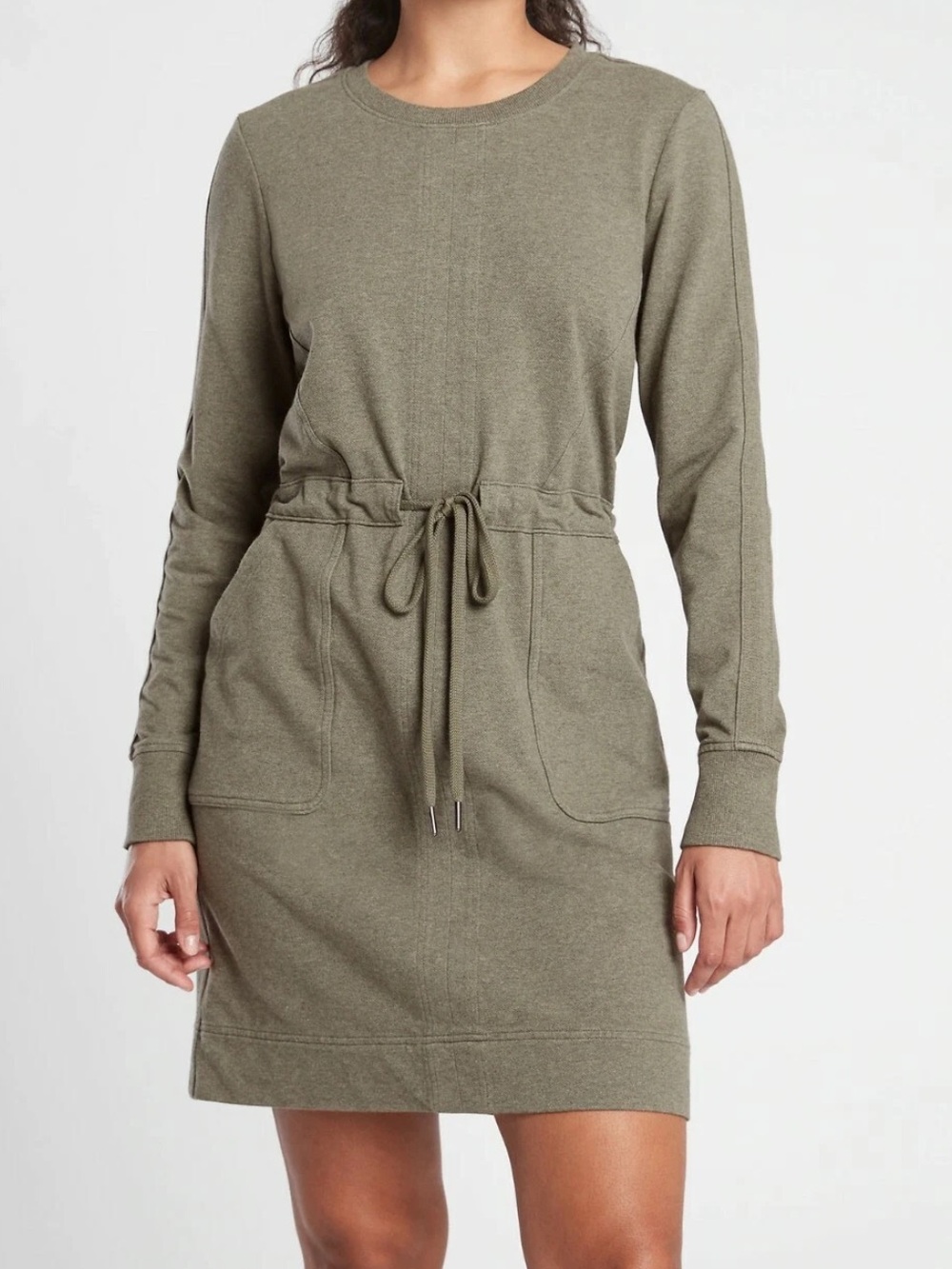 Athleta Farallon Heather Dress Size Large Dark Olive Green Heather NWT